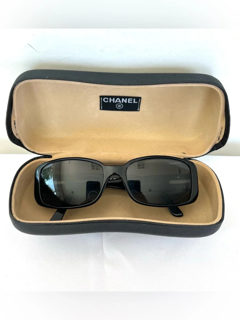 CHANEL 5146 C. 1125/3C Camellia Flower CC Black Quilted Acetate Frame Sunglasses